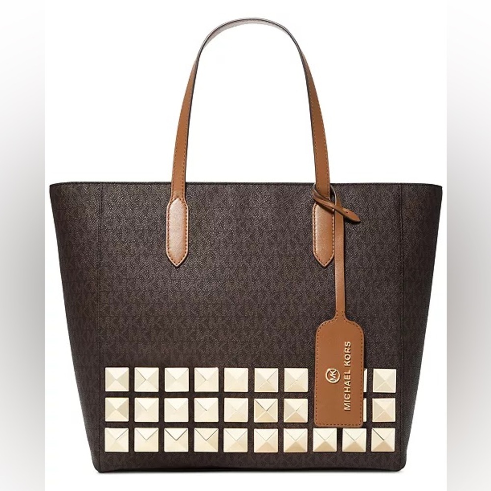 Michael Kors Brown Logo Sinclair Large East West Grab Tote